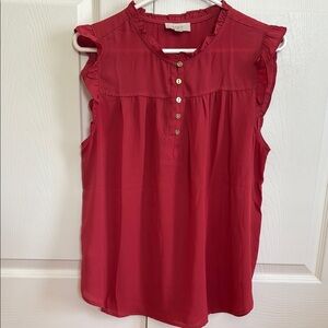 LOFT Outlet Women's Coral Sleeveless Top Blouse Medium